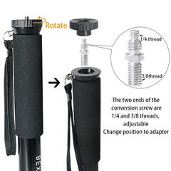 BEXIN P308 Portable Travel Outdoor DSLR Camera Aluminum Alloy Monopod Holder, P308