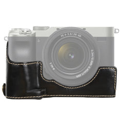1/4 inch Thread PU Leather Camera Half Case Base for Sony ILCE-7C/A7C, For Sony ILCE-7C/A7C