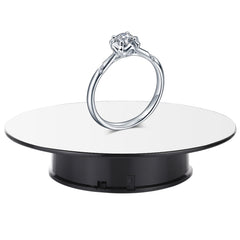 25cm 360 Degree Electric Rotating Mirror Surface Turntable Display Stand Video Shooting Props Turntable for Photography, Load 3kg, Powered by Battery, 25cm Mirror/Powered by Battery(B), 25cm Mirror/Powered by Battery(W), 25cm Mirror/Powered by Battery(WB)