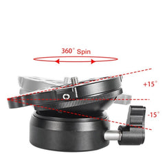 BEXIN DY-60N 3/8 inch Thread Dome Professional Tripod Leveling 360 Degree Panorama Head Base with Bubble Level & 3/8 inch Screw Adapter, DY-60N 3/8 inch