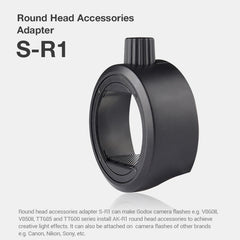 Godox S-R1 Flash Speedlite Round Shape Adapter for Godox TT685 / V860II / V350 / TT600, S-R1