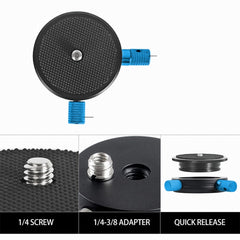 BEXIN QR-02 360 Degree Rotation Quick Release Head Camera Tripod Base Plate, QR-02 360