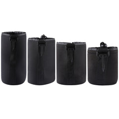 4 PCS Neoprene SLR Camera Lens Carrying Bag Pouch Bag with Carabiner, Size: 10x22cm, 10x14cm, 10x18cm, 8x10cm, 4 Size