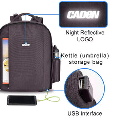 CADeN Multifunctional Shoulder SLR Camera Lens Bag Photography Backpack