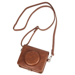 For Kodak Mini Shot 3 Square Retro / C300R instax Full Body Camera PU Leather Case Bag with Strap, For Kodak Mini Shot 3 Square Retro / C300R