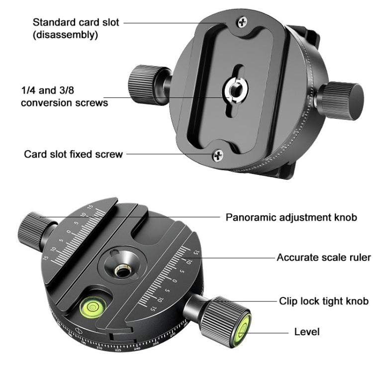 BEXIN QJ-08 Panoramic Rotary Quick Release Clamp Base Tripod Mount, QJ-08