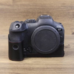For Canon EOS R7 1/4 inch Thread PU Leather Camera Half Case Base, For Canon EOS R7