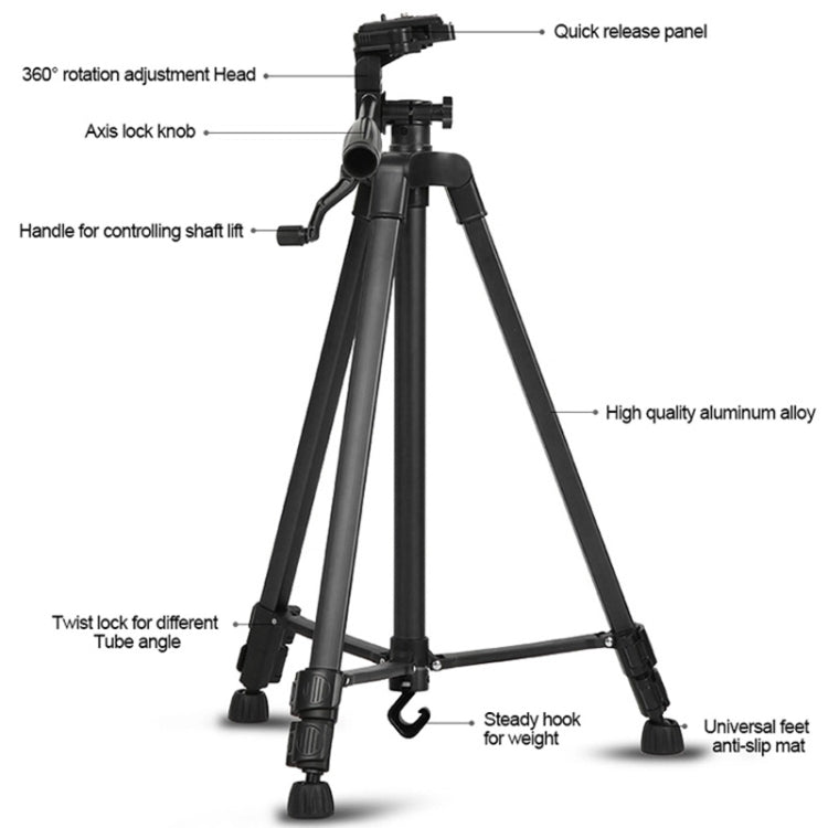 3388 1.3m Portable Phone Live Selfie Tripod DV SLR Camera Stand, 3388 1.3m