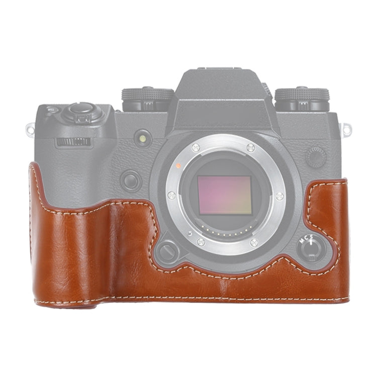 1/4 inch Thread PU Leather Camera Half Case Base for FUJIFILM X-H1, For FUJIFILM X-H1, For FUJIFILM XH1