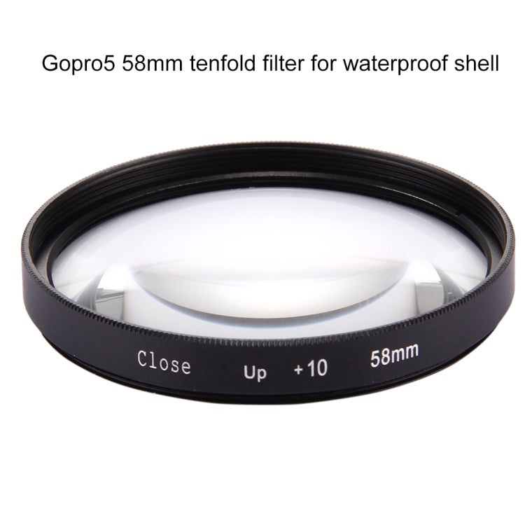 58mm 2 in 1 10X Close-Up Lens Filter for GoPro HERO7 Black/6 /5, 58mm Close-Up Lens