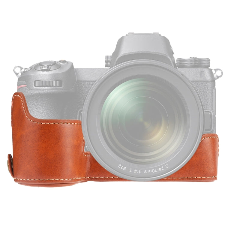 1/4 inch Thread PU Leather Camera Half Case Base for Nikon Z6 / Z7, For Nikon Z6