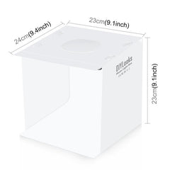 20cm Folding Portable 550LM Light Photo Lighting Studio Shooting Tent Box Kit with 6 Colors Backdrops (Black, White, Yellow, Red, Green, Blue), Unfold Size: 24cm x 23cm x 23cm