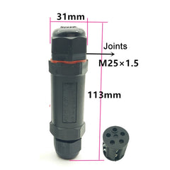 XY25 IP68 Waterproof 5 Pin Straight Cable Connector, XY25