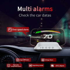 C3 OBD2 + GPS Mode Car Head-up Display HUD Overspeed / Speed / Water Temperature Too High / Voltage Too Low / Engine Failure Alarm / Fatigue Driving Reminder / Navigation Function, C3