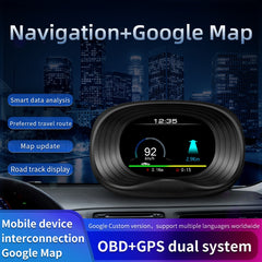 P20 OBD2 + GPS Mode Car Head-up Display HUD Overspeed / Speed / Water Temperature Alarm, P20