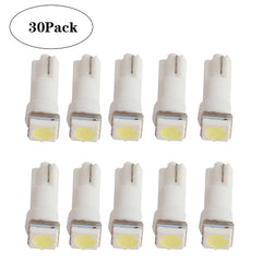 30 PCS T5 1LED SMD-5050 Car Modification LED Indicator Light White Light, A3896