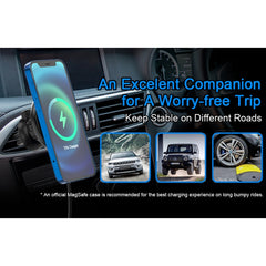 Mriowiz M-2002W 15W 360-degree Rotating MagSafe Magnetic Car Wireless Charger for iPhone 12 Series, with USB + USB-C / Type-C Data Cable, Cable Length: 1m, M-2002W