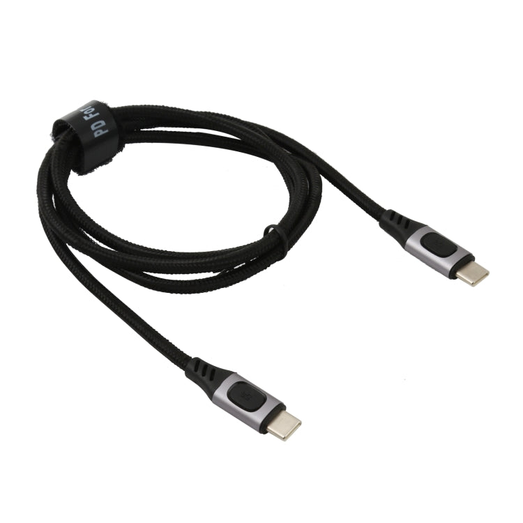 100W 5A USB-C / Type-C Male to USB-C / Type-C Male PD Fast Charging Braided Data Cable, 1m, 1.5m, 2m