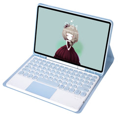 YT098B-A Detachable Candy Color Skin Feel Texture Round Keycap Bluetooth Keyboard Leather Case with Touch Control For iPad Air 11 2024 / 2025 / Air 4 10.9 2020 / Air 5 10.9 2022 (Purple), For iPad 10.2 2020 & 2019 / Air 2019 / Pro 10.5 inch            ...