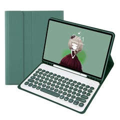 YT11B Detachable Candy Color Skin Feel Texture Round Keycap Bluetooth Keyboard Leather Case For iPad Air 4 2020 / Air 5 2022 / Pro 11 inch 2022 / 2021 / 2020 / 2018(White Ice), For iPad 10.2 2020 & 2019 / Air 2019 / Pro 10.5 inch                       ...