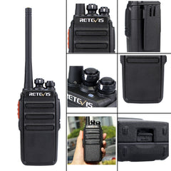 1 Pair RETEVIS RT24 EU Frequency PMR 446/400-470MHz 16CHS Two Way Radio Handheld Walkie Talkie, EU Plug, RT24