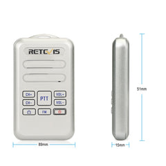 RETEVIS RT20 2W 400-470MHz 16CHS Mini FM Radio Two Way Radio Walkie Talkie,, RT20,US Plug