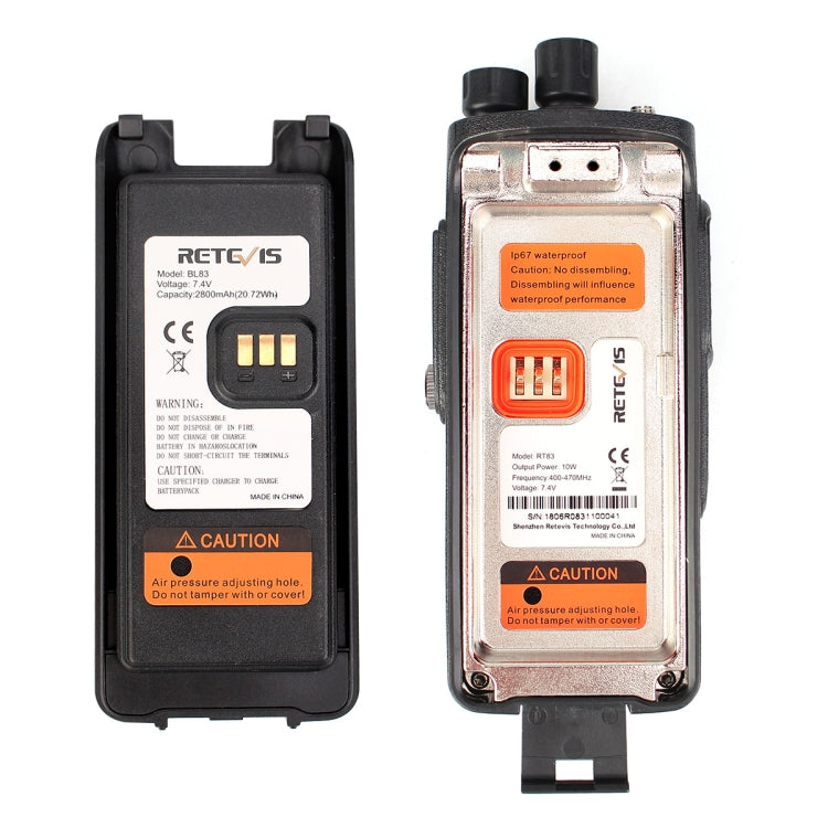 RETEVIS RT83 10W 400-470MHz 1024CHS Waterproof DMR Digital Dual Time Two Way Radio Walkie Talkie, RT83