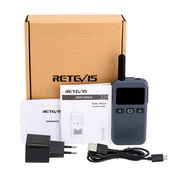RETEVIS RB619 PMR446 16CHS License-free Two Way Radio Handheld Walkie Talkie, EU Plug, RB619