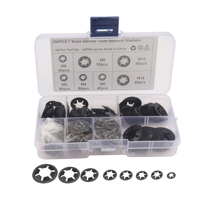 A5706 260 PCS Torx Bearing Clamp Retaining Ring Manganese Steel Quick Speed Locking Washer, A5706