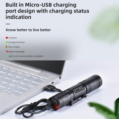 WUBEN L50 Outdoor Portable LED Strong Light USB Rechargeable Aluminum Flashlight, L50
