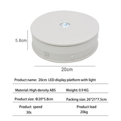 20cm Electric Rotating Turntable Display Stand Video Shooting Props Turntable for Photography, 20cm 110V US Plug, 20cm 220V EU Plug, 20cm 220V UK Plug, 20cm 220V AU Plug