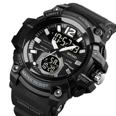 SKMEI 1725 Three Time LED Digital Display Timing Luminous Electronic Watch