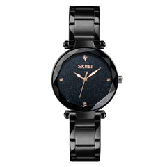 SKMEI 9180 Starry Sky Dial Stainless Steel Strap Quartz Watch for Ladies