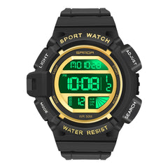 SANDA 2106 LED Digital Display Luminous Alarm Clock Men Outdoor Sports Electronic Watch