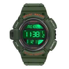 SANDA 2106 LED Digital Display Luminous Alarm Clock Men Outdoor Sports Electronic Watch