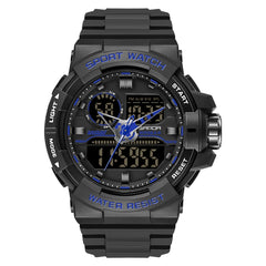 SANDA 6025 Dual Time Digital Display Luminous Calendar Waterproof Multifunctional Men Sports Quartz Watch
