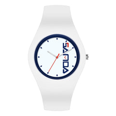 SANDA 6076 Simple Scale Round Dial Ladies Silicone Strap Quartz Watch