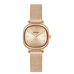 SANDA P1098 Simple Bar Scale Oval Dial Quartz Watch for Women