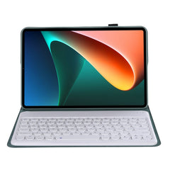Y0N5 TPU Case Lambskin Texture Round Keycap Bluetooth Keyboard Leather Case with Holder, Y0N5