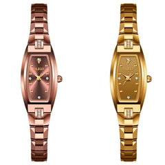 OLEVS 5501 Diamond Small Dial Tungsten Steel Bracelet Quartz Watch for Ladies