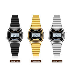 SANDA 6053 Square LED Digital Display Dial Running Seconds Alarm Clock Electronic Watch for Women