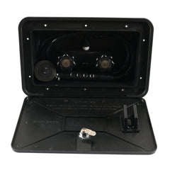 RV External Shower Box Head with Hose, A6622-02 Black