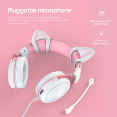 ONIKUMA X10 Car Ear LED Light Adjustable Gaming Headset with Microphone