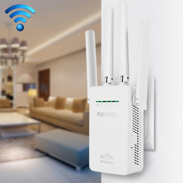 Wireless Smart WiFi Router Repeater with 4 WiFi Antennas, EU Plug Black, EU Plug White, UK Plug Black, UK Plug White, US Plug Black, US Plug White