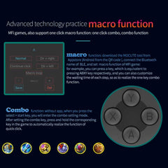 MOCUTE 060 Stretch Dual Joystick Bluetooth Gamepad For Android & iOS, Red+Blue