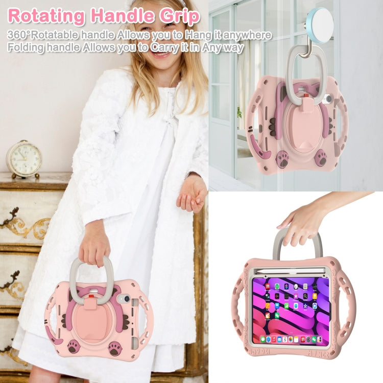 Cute Cat King Kids Shockproof EVA Protective Case with Holder & Shoulder Strap & Handle, For iPad mini 6 / mini 2024, For iPad mini 6