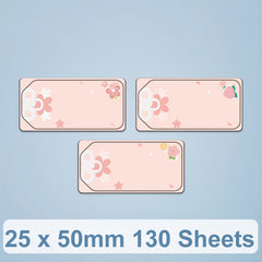 Thermal Printing Label Paper For NiiMbot D101 / D11, 25 x 50mm 130 Sheets Look Here, 25 x 50mm 130 Sheets Cherry Blossom Knot