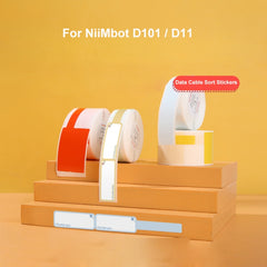 Thermal Label Data Cable Sort Stickers For NiiMbot D101 / D11, 25 x 78mm  90 Sheets White, 25 x 78mm  90 Sheets Red, 25 x 78mm  90 Sheets Yellow