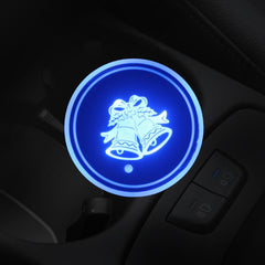 Car AcrylicColorful USB Charger Water Cup Groove LED Atmosphere Light, Bell, Santa Claus, Christmas Deer, Christmas Hat, Christmas Tree, Christmas, Glove, Socks, Snowflake, English Deer, English Christmas, English Tree
