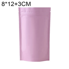 100 PCS/Set Matte Aluminum Foil Snack Stand-up Pouch, 8x12+3cm